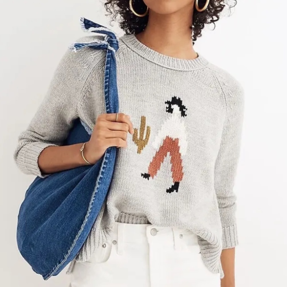 Sold out $88 Madewell El Rancho Cowgirl Cactus Wool sweater XS